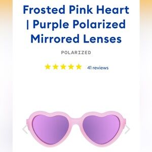 Babiators Frosted Pink Heart Mirrored Lens Polarized